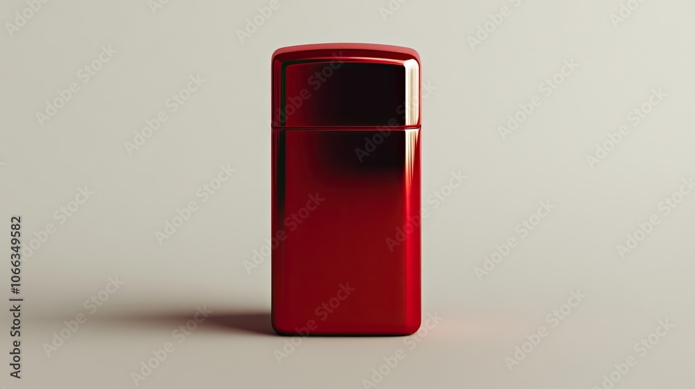 Wall mural a red metal lighter isolated on a white background. (2)