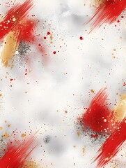 Elegant Red and Gold Brush Strokes Abstract Art