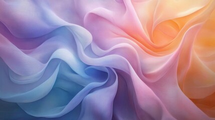 Obraz premium Abstract Swirling Pastel Fabric with Gradient Colors