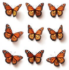 Monarch Butterfly Clipart on white