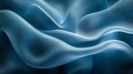 Obraz premium Abstract Blue Fabric Waves with a Shimmering Texture