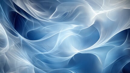 Obraz premium Abstract White Swirling Lines on a Blue Background