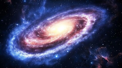 Obraz premium A Spiraling Galaxy in a Starry Night Sky