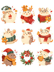 Fototapeta premium set of christmas animals