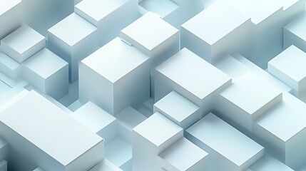 Fototapeta premium Abstract Composition of Interlocking White Cubes