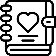 Vector Icon Diary, Education, Writing, Love And Romance, Romantic