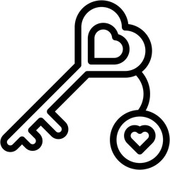 Vector Icon Key, Love And Romance, Valentines Day, Key Lock, Relationship