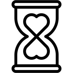 Vector Icon Hourglass, Lifespan, Waiting, Time And Date, Heart