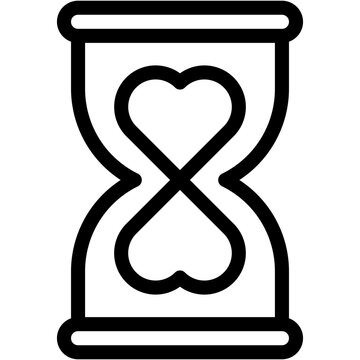 Vector Icon Hourglass, Lifespan, Waiting, Time And Date, Heart
