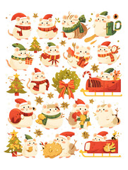 Fototapeta premium set of christmas icons