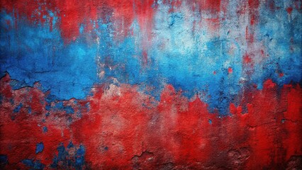 Abstract blue color paint designed grunge on red color wall texture