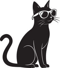 Fototapeta premium A cat , silhouette style, minimalist. white background