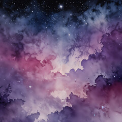 Fototapeta premium Vibrant cosmic nebula with pink and purple tones, showcasing the ethereal beauty of outer space. Generative AI