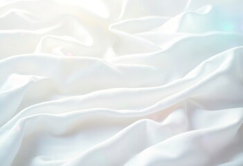 Fototapeta premium Abstract white elegant aesthetic linen cotton textile fabric background