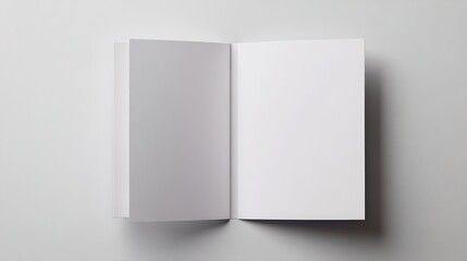 Photorealistic A4 brochure mockup set against a light grey background