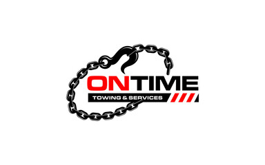 Illustration vector graphic of towing truck service logo design suitable for the automotive company