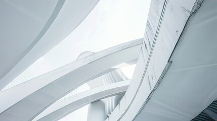 White Futurist Architectural Lines Texture - a sleek and modern visual. The futuristic lines create a sophisticated and dynamic scene.