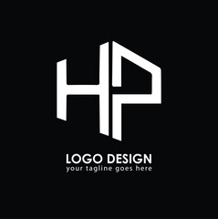 Fototapeta premium HP HP Logo Design, Creative Minimal Letter HP HP Monogram