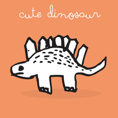 Little cute dinosaur,Cute dinosaur illustration as doodle vector for baby and kid