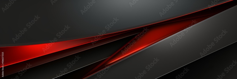 Poster dynamic abstract design featuring sleek black and red elements with sharp angles and contrasts