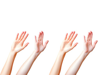 Fototapeta premium Set of woman hands showing, holding and supporting something. Isolated with clipping path