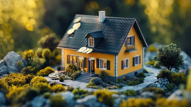 Hausplan mit Euro-Geldscheinen