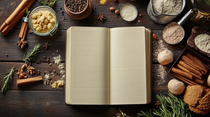 Recipe notebook featuring space for baking ingredient lists