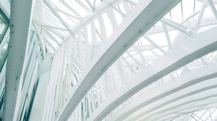 Obraz premium White Futurist Architectural Lines Texture - a sleek and modern visual. The futuristic lines create a sophisticated and dynamic scene.