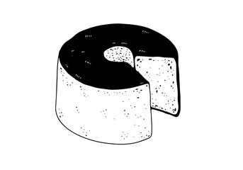 シフォンケーキの線画