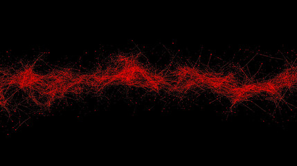 Red Technology Network with dark Background