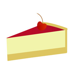 Cheesecake with cherry, food illustration, eps 10