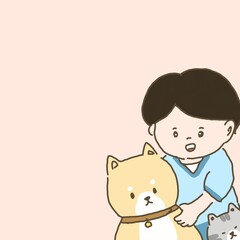 child with pets 