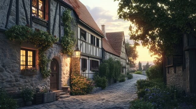 Winkelhaus Zinkdach Abend
