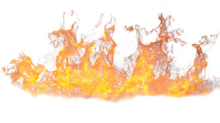 Flame Fire isolated on transparent background fiery