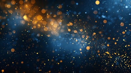 Fototapeta premium Abstract Background with Dark Blue and Gold Particles, Christmas Concept