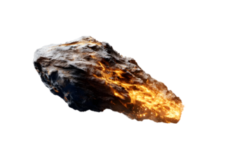 A comet or meteor isolated on transparent background