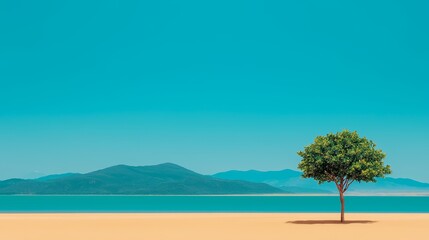 Obraz premium Tranquil Summer Day at the Beach with Scenic Blue Water