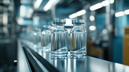 Sterile Medical Vials on Pharmaceutical Production Line