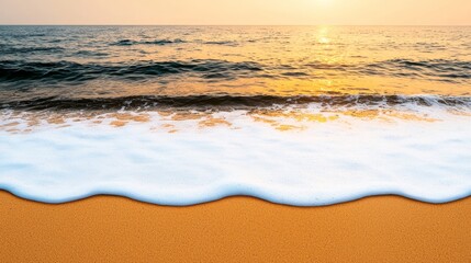 Obraz premium Serene Sunrise at the Beach with Soft Waves
