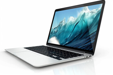 Explore the versatility of a modern laptop computer in a stylish vector illustration on a white background