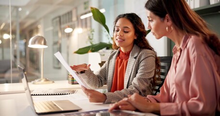 Planning, reading and financial advisor with client for document, investment discussion and tips....