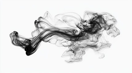 Abstract Black Ink Swirls Smoke Effect Design Element
