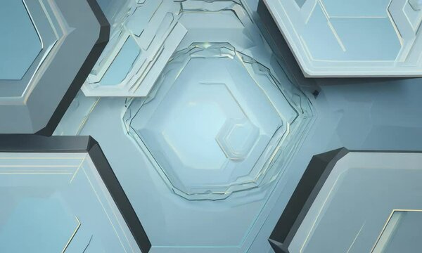 Hexagons grey pattern. Geometric abstract background with simple hexagonal elements. Generative AI