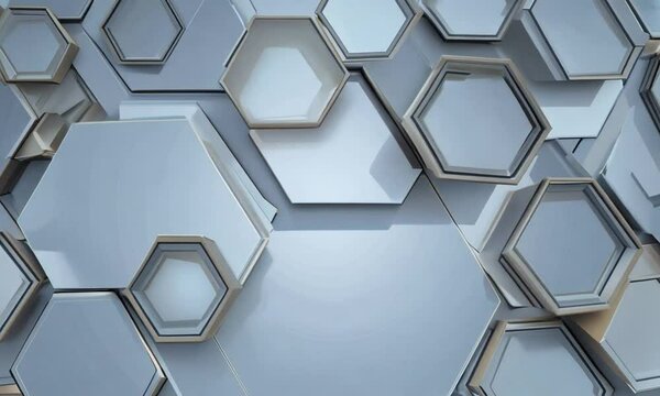 Hexagons grey pattern. Geometric abstract background with simple hexagonal elements. Generative AI