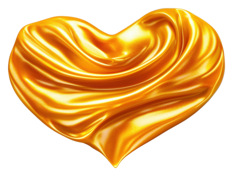 Create stunning visuals with a shimmering golden heart design that captivates emotions and elevates your projects transparent background
