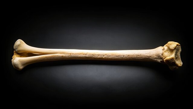 Close up of a humerus human bone on black background, humerus, bone, human, anatomy, medical, close up, isolated