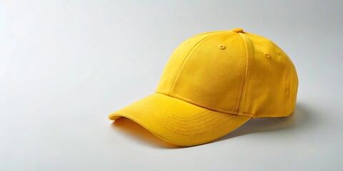 Fototapeta premium Yellow cap mockup on background, cut out, yellow, cap, mockup,background, cut out, fashion, accessory, headwear, clothing