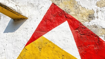 Naklejka premium Red, White, and Yellow Painted Wall