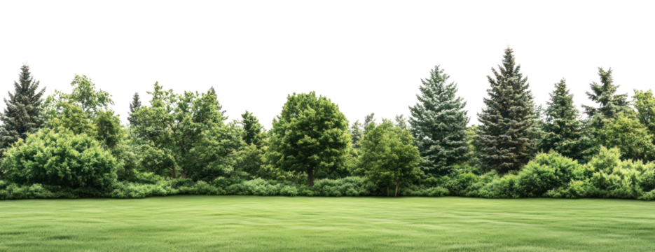 PNG Green lawn trees landscape outdoors.