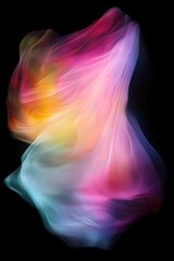 Obraz premium Surrealist Composition of Multicolored Warm Gradient Blurred Against Black Background